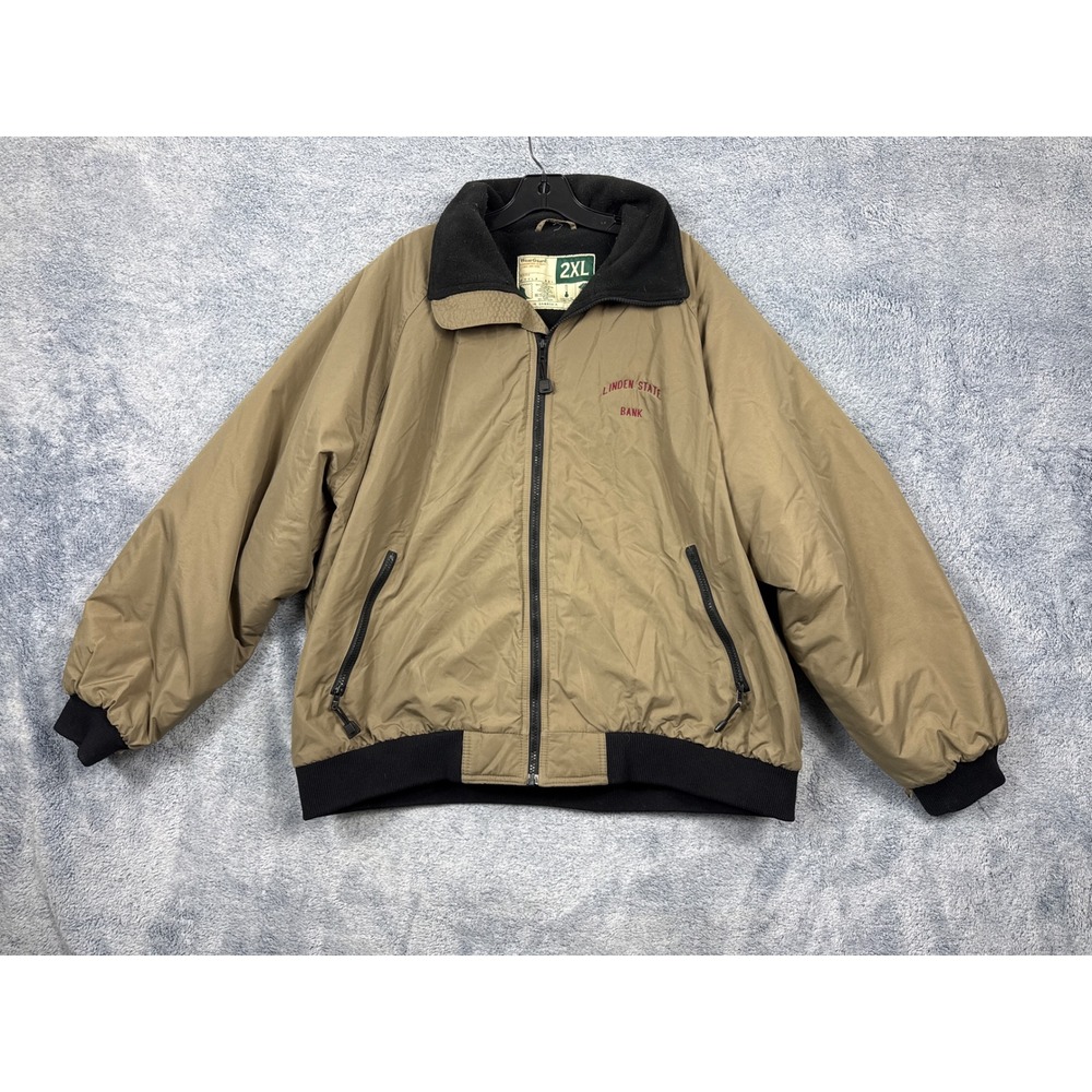 WearGuard Mens 2XL Tan Bomber Jacket Insulated Fleece Lined Linden State Bank